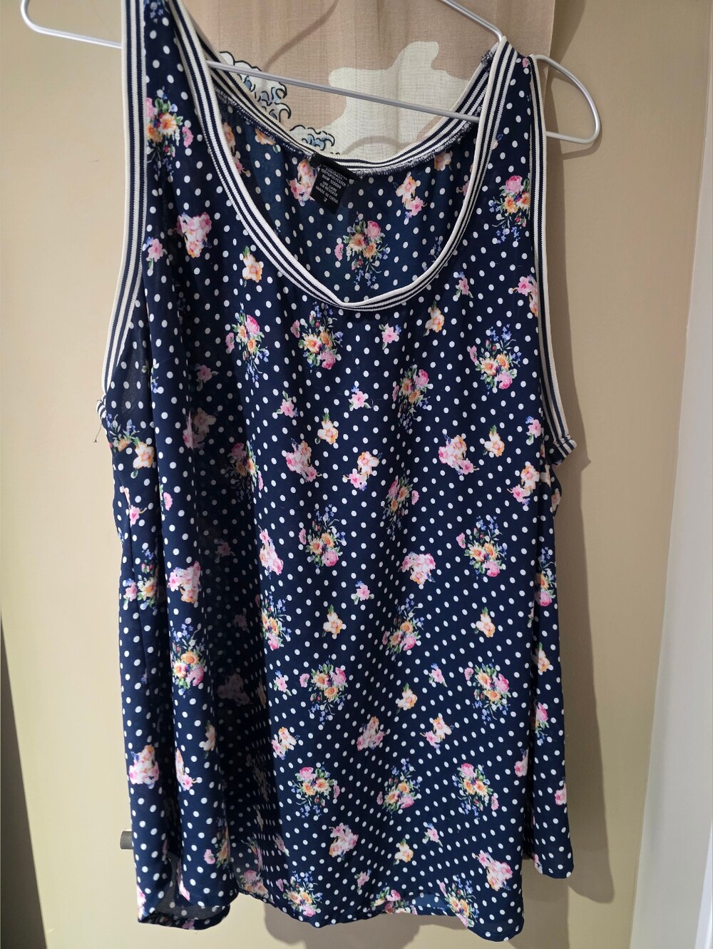 Torrid Polka Dot Blouse With Flowers Size 2